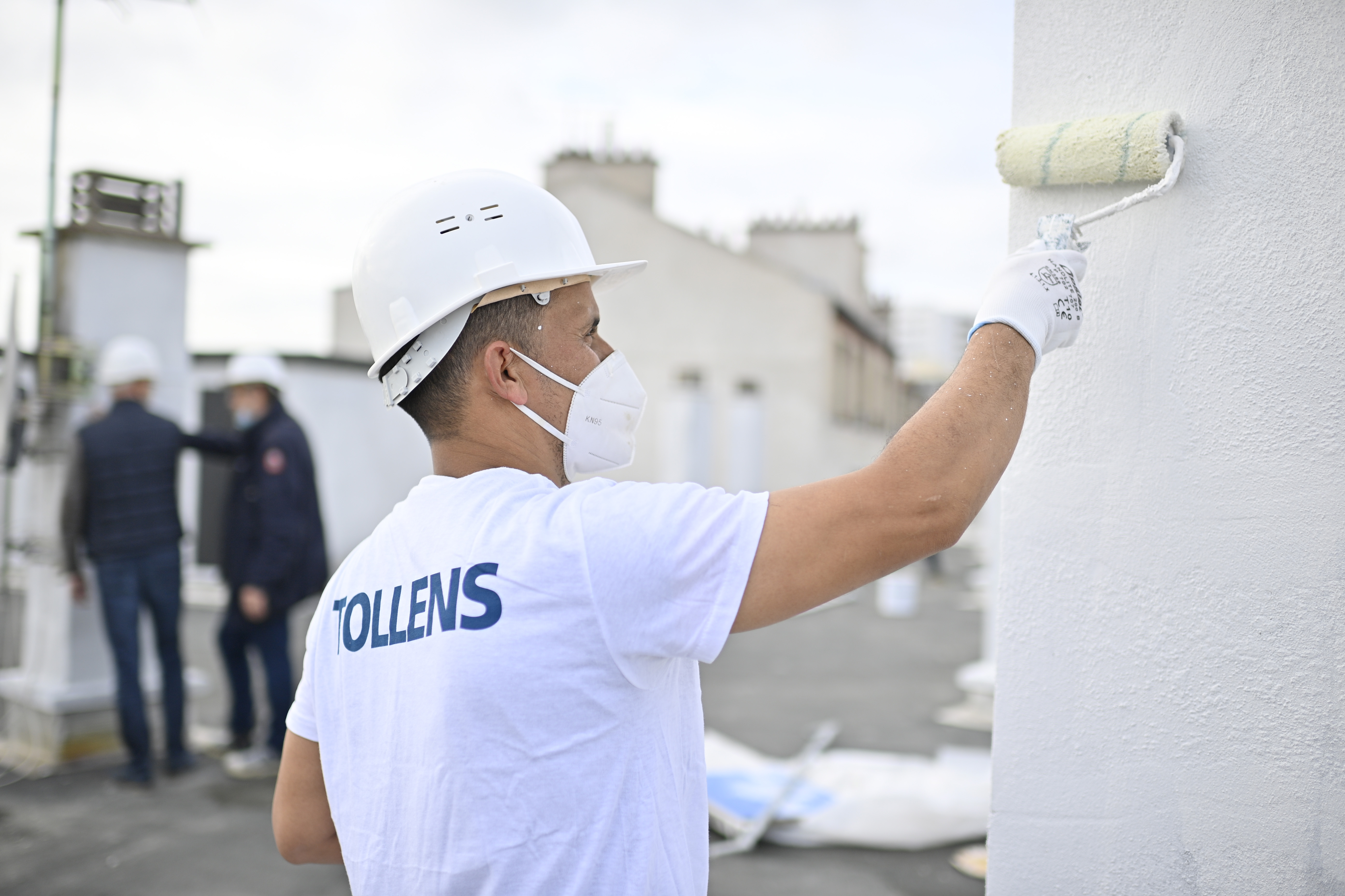 Application de peinture sur chantier